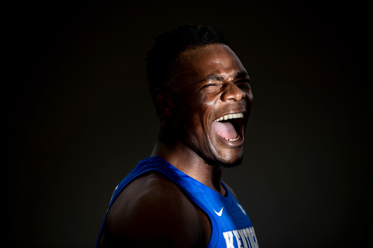 Oscar Tshiebwe.

Menâ??s basketball photo day.

Photos by Chet White | UK Athletics