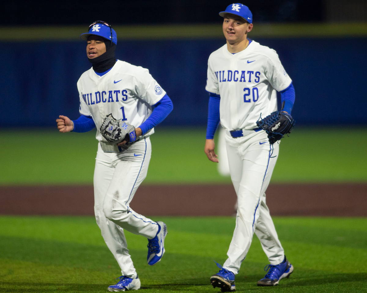 Daniel Harris IV and Mason Moore.

Kentucky defeats Western Michigan 14-3.

Photo by Tommy Quarles | UK Athletics
