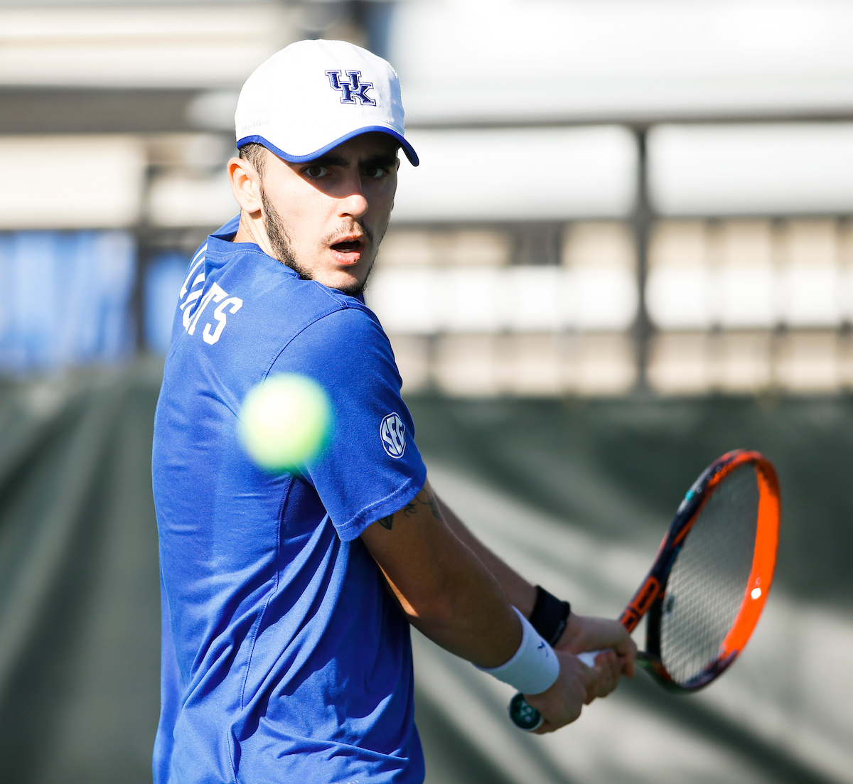 Enzo Wallart. 


The University of Kentucky Mens Tennis team takes on Virginia Mens Tennis 

Photo by Isaac Janssen | UK Athletics