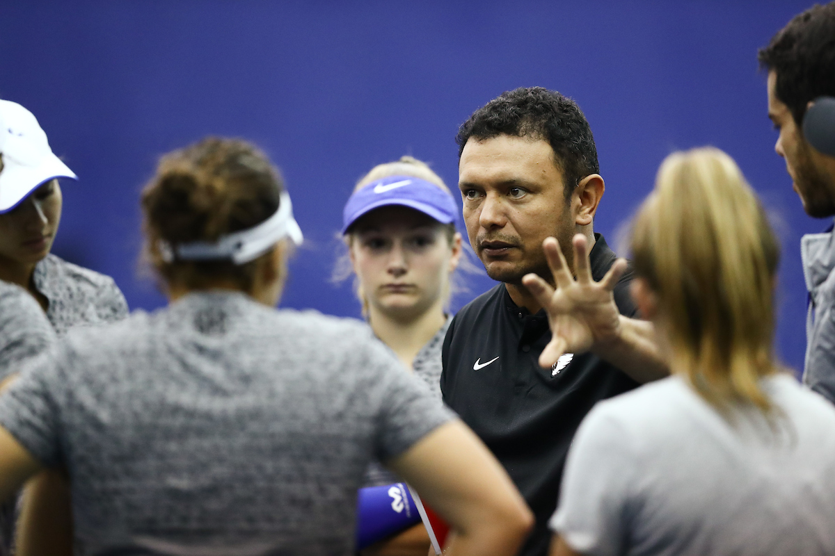 Coach CARLOS DRADA.

The University of Kentucky women's tennis team host Marshall. 


Photo by Elliott Hess | UK Athletics