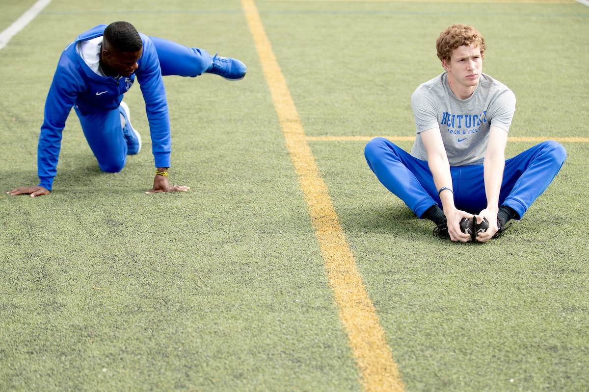 Kenroy Williams. Brian Faust.

Shake out.

NCAA Track and Field Outdoor Championships.

Photo by Chet White | UK Athletics