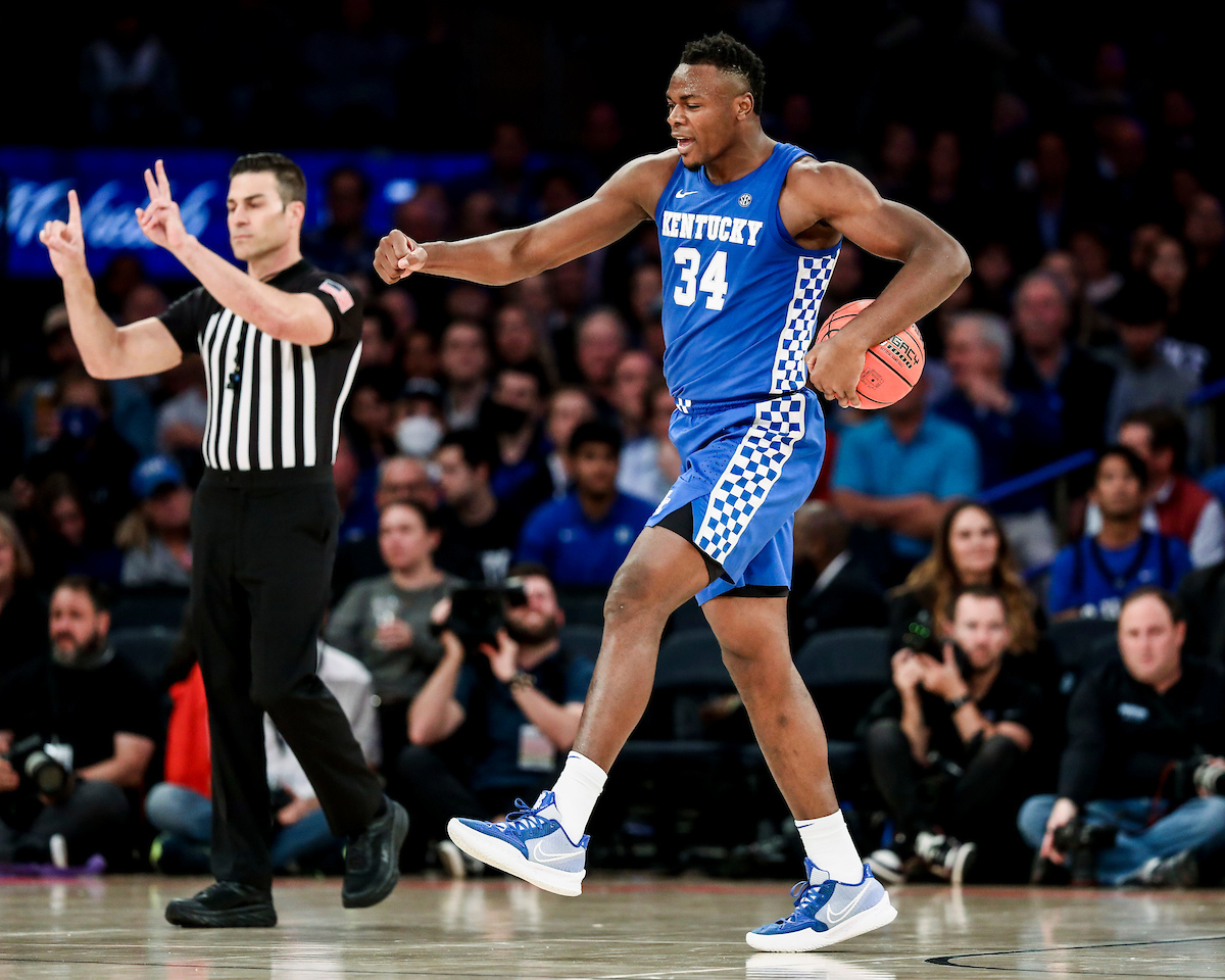 Oscar Tshiebwe.

Kentucky loses to Duke 79-71 in the Champions Classic at Madison Square Garden in New York on Nov. 9, 2021.

Photos by Chet White | UK Athletics