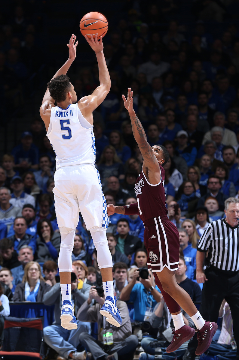 Kevin Knox

The University of Kentucky men's basketball team defeats Mississippi State 78-65 on Tuesday, January 23, 2017, in Lexington's Rupp Arena.


Photo By Barry Westerman | UK Athletics