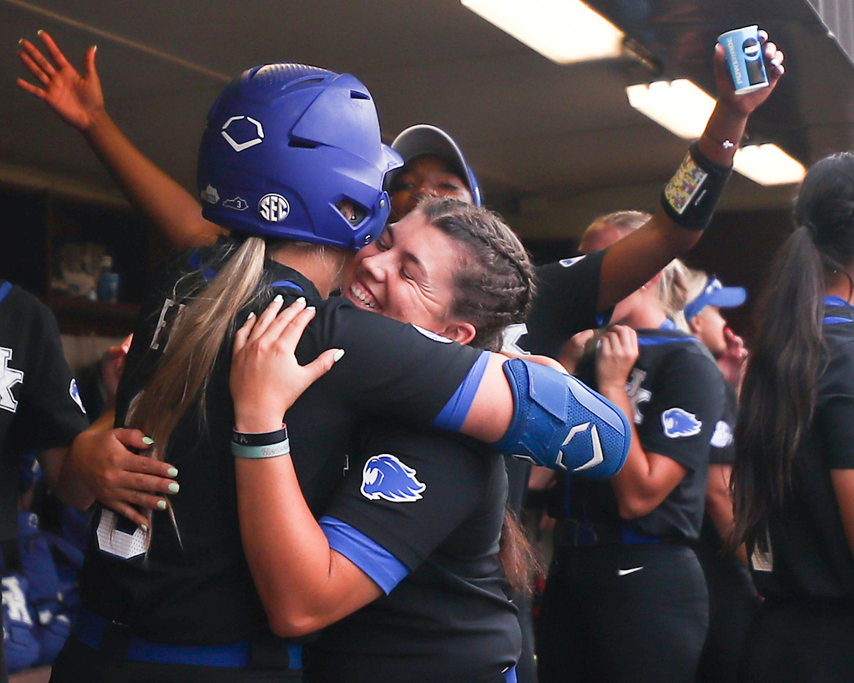 Taylor Ebbs, Victoria Fragoso, Meeko Harrison.

Kentucky defeats Virginia Tech 5-4.

Photo by Grace Bradley | UK Athletics