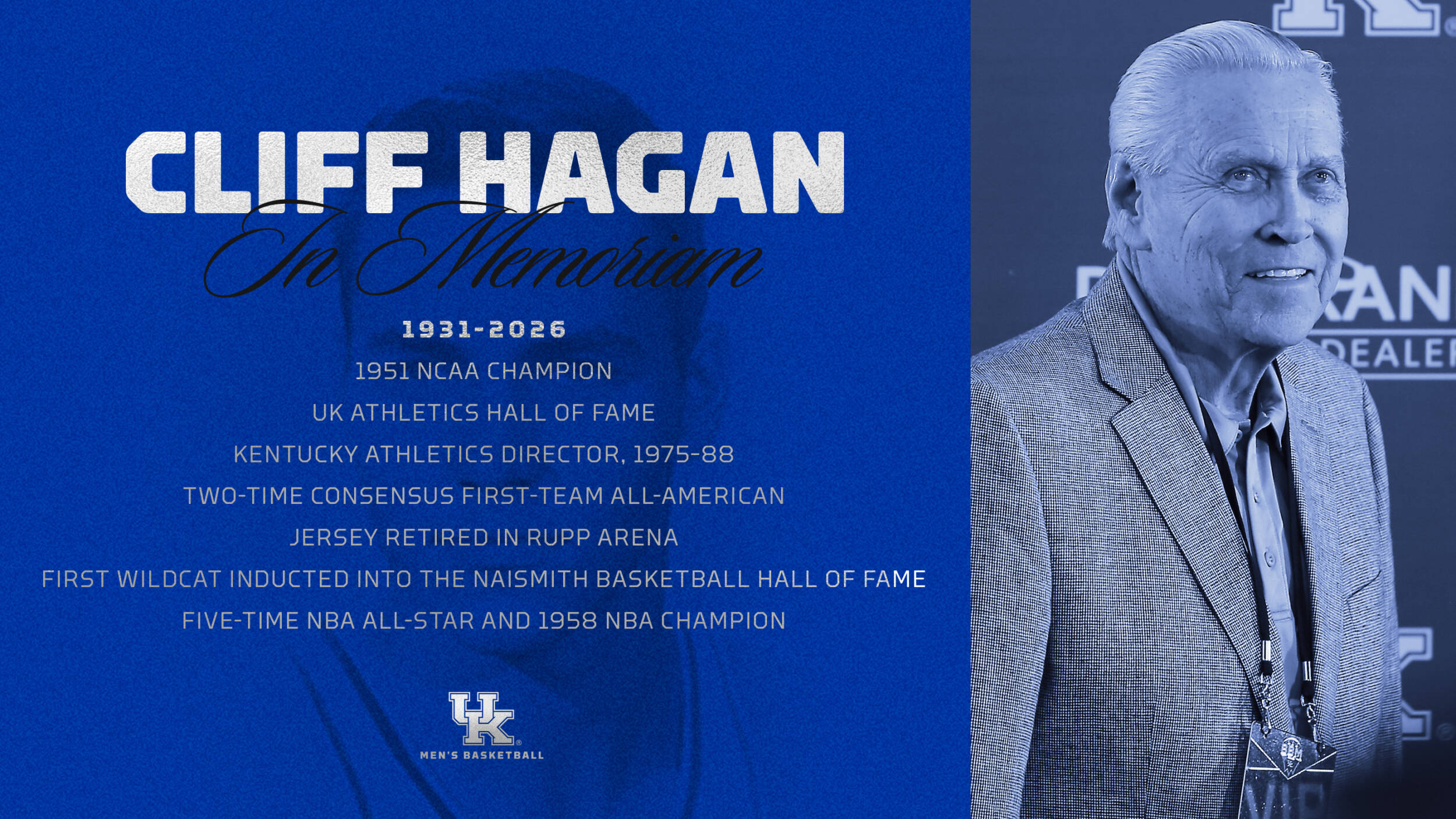 Cliff Hagan, Legend of University of Kentucky Athletics, Passes Away