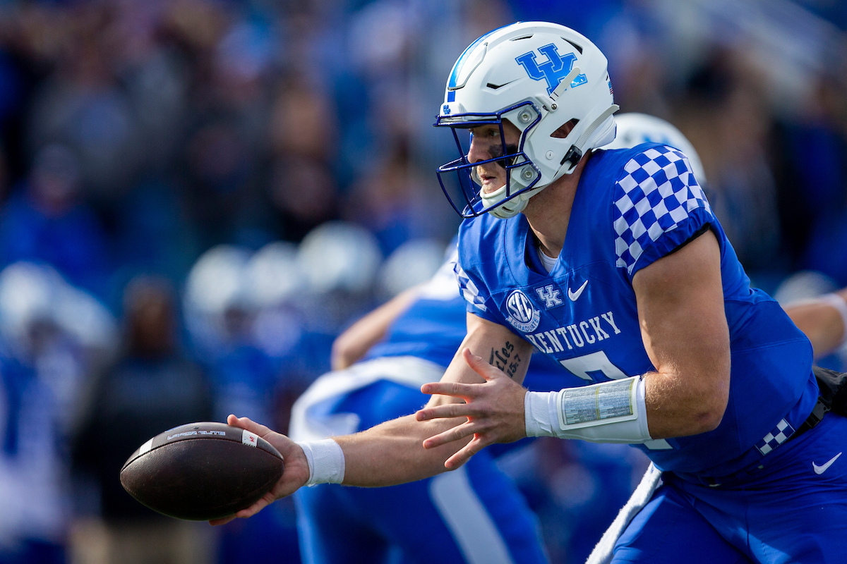 Will Levis. Kentucky beat New Mexico State 56-16.Photo By Barry Westerman | UK Athletics