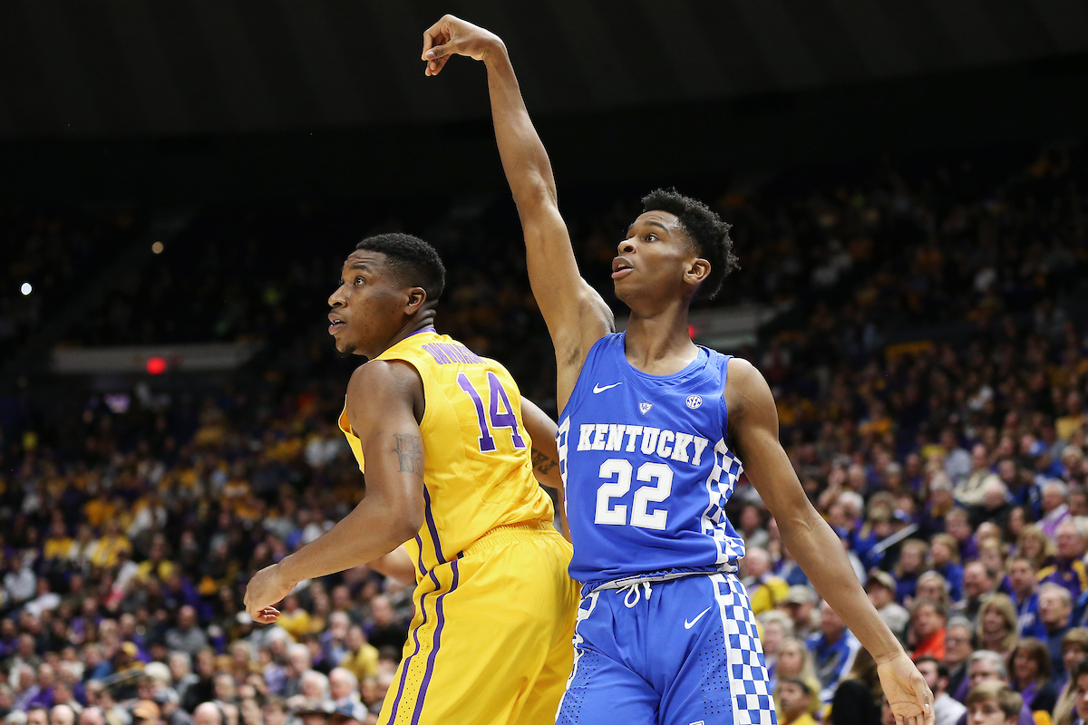 Shai Gilgeous-Alexander.

The University of Kentucky men's basketball team beat LSU 74-71 at the Pete Maravich Assembly Center in Baton Rouge, La., on Wednesday, January 3, 2018.

Photo by Chet White | UK Athletics