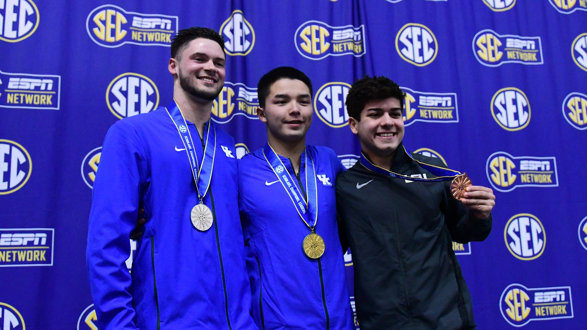 Zhang Named SEC Champion, Five Medals Earned, Two School Records Broken