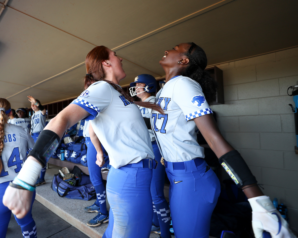 Renee Abernathy, Meeko Harrison.

Kentucky defeats Miami of Ohio 15-1.

Photo by Grace Bradley | UK Athletics