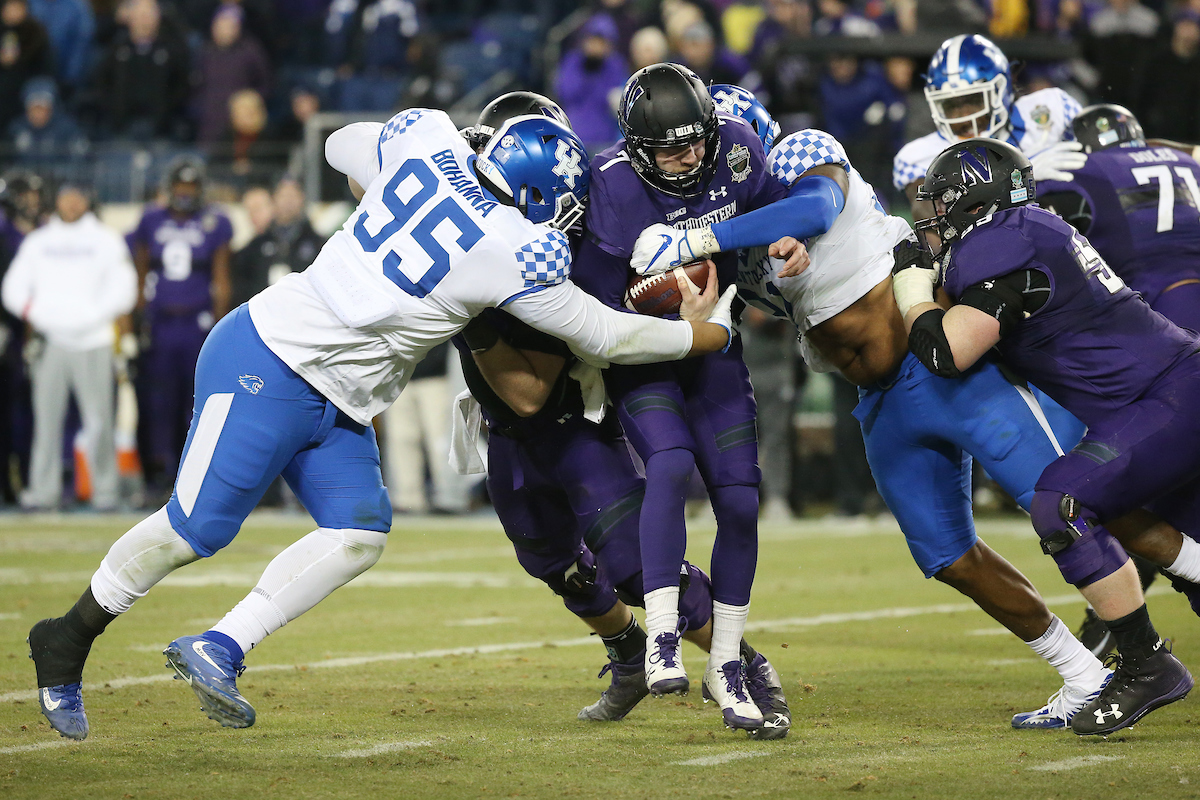 Quinton Bohanna.

The University of Kentucky football team falls to Northwestern 23-24 in the Music City Bowl on Friday, December 29, 2017, at Nissan Field in Nashville, Tn.

Photo by Chet White | UK Athletics