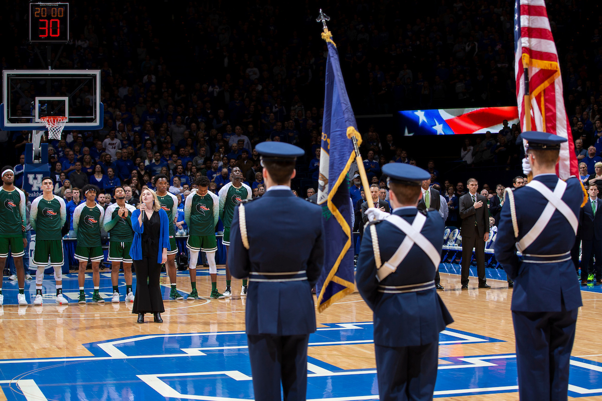 National Anthem. 

Kentucky beat UAB  69-58.

Photo By Barry Westerman | UK Athletics