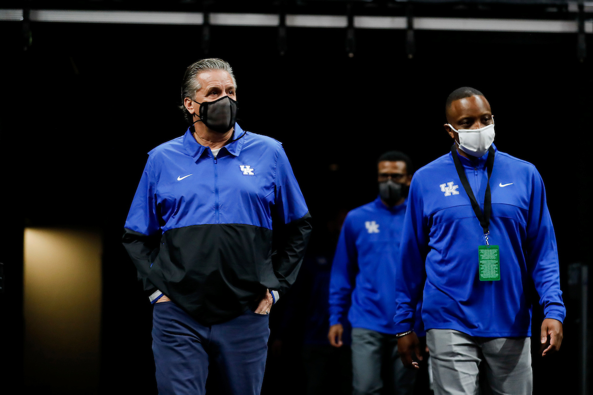 John Calipari. Jai Lucas. Bruiser Flint.

Kentucky falls to Kansas, 65-62, in the State Farm Champions Classic.

Photo by Chet White | UK Athletics