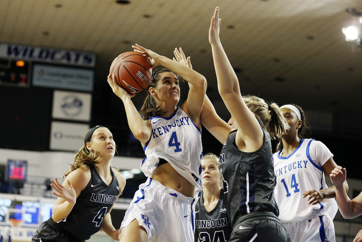 Maci Morris
The Women's Basketball team beat Lincoln Memorial University.
Photo by Britney Howard | UK Athletics