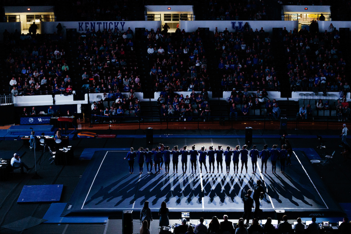 The University of Kentucky gymnastics team beats LSU, 197.150 - 196.025.

Photo by Elliott Hess | UK Athletics