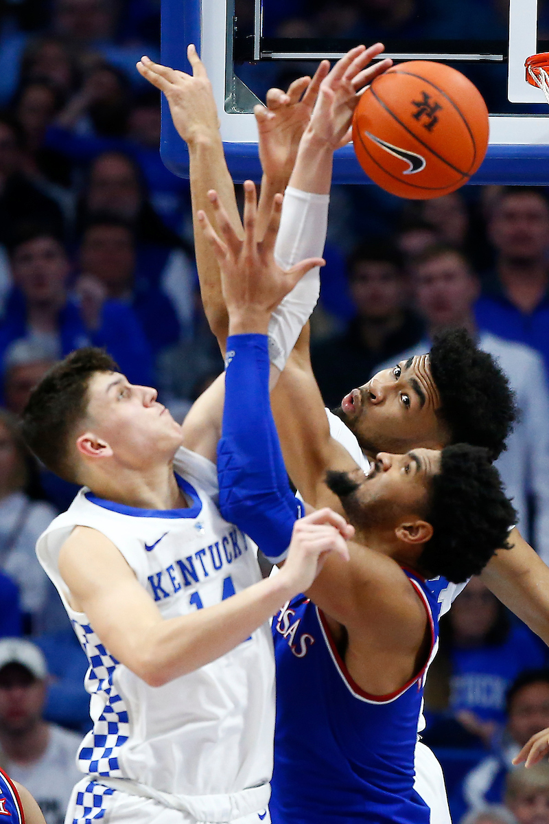 Tyler Herro. Nick Richards.

The UK men's basketball team beat Kansas 71-63 at Rupp Arena on Saturday, January 26, 2019.

Photo by Chet White| UK Athletics