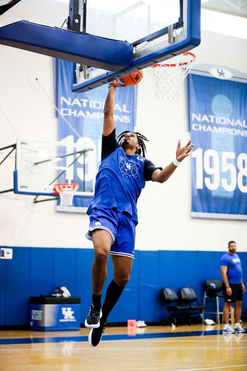 Bryce Hopkins.

First practice of the season.

Photos by Chet White | UK Athletics
