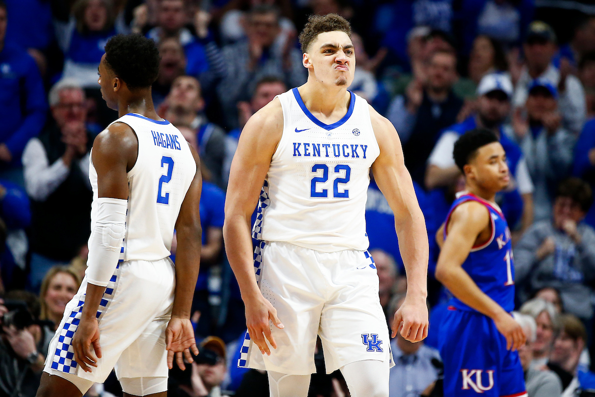Reid Travis.

The UK men's basketball team beat Kansas 71-63 at Rupp Arena on Saturday, January 26, 2019.

Photo by Chet White| UK Athletics