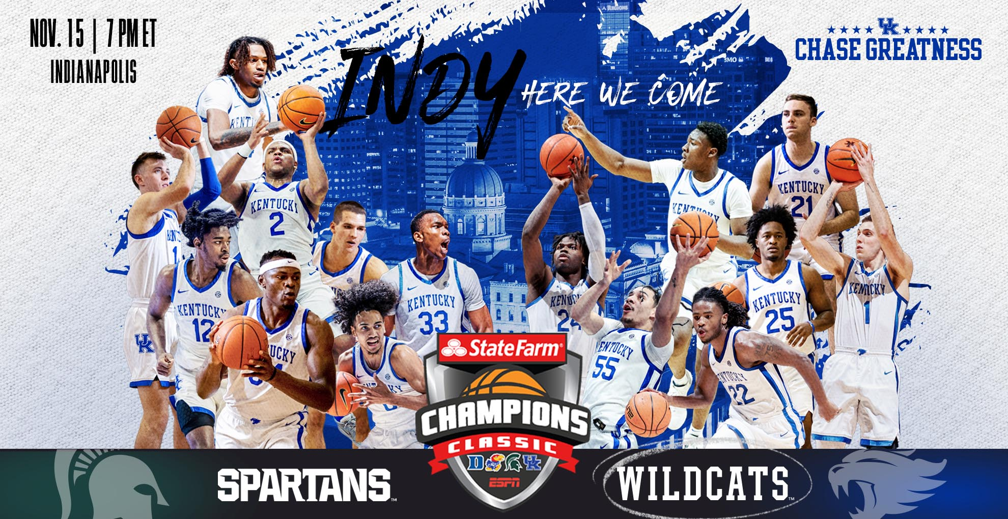 Calipari, Cats Face Michigan State in Champions Classic