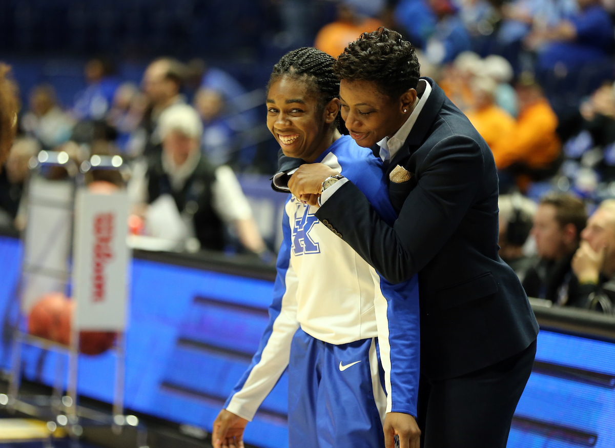 Taylor Murray, Niya Butts

The University of Kentucky women's basketball team beat Alabama in the SEC Tournament on Thursday, March 1, 2018 at Bridgestone Arena in Nashville, TN.

Photo by Britney Howard | UK Athletics
