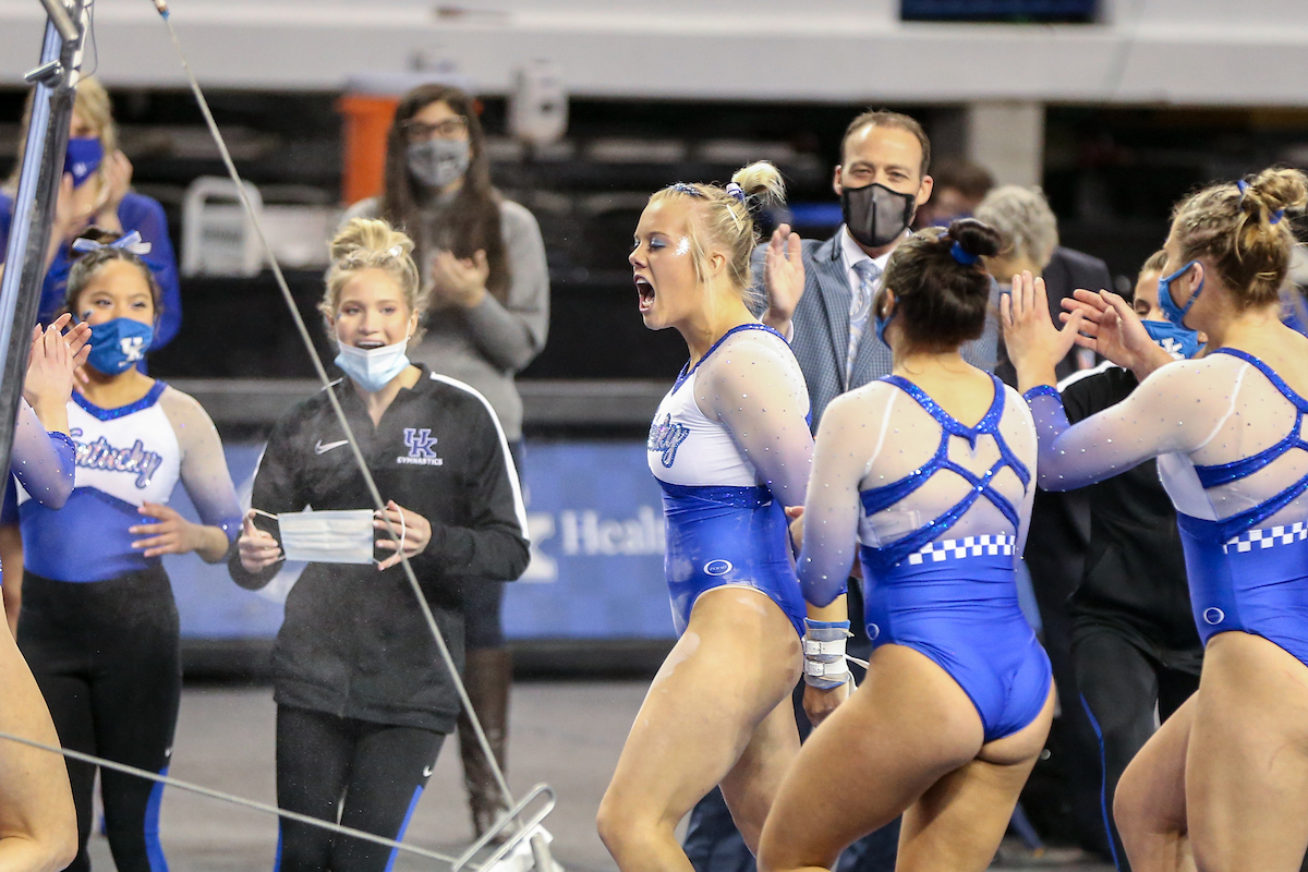 Bailey Bunn.

Kentucky beats LSU 197.100 - 196.800.

Photo by Sarah Caputi | UK Athletics