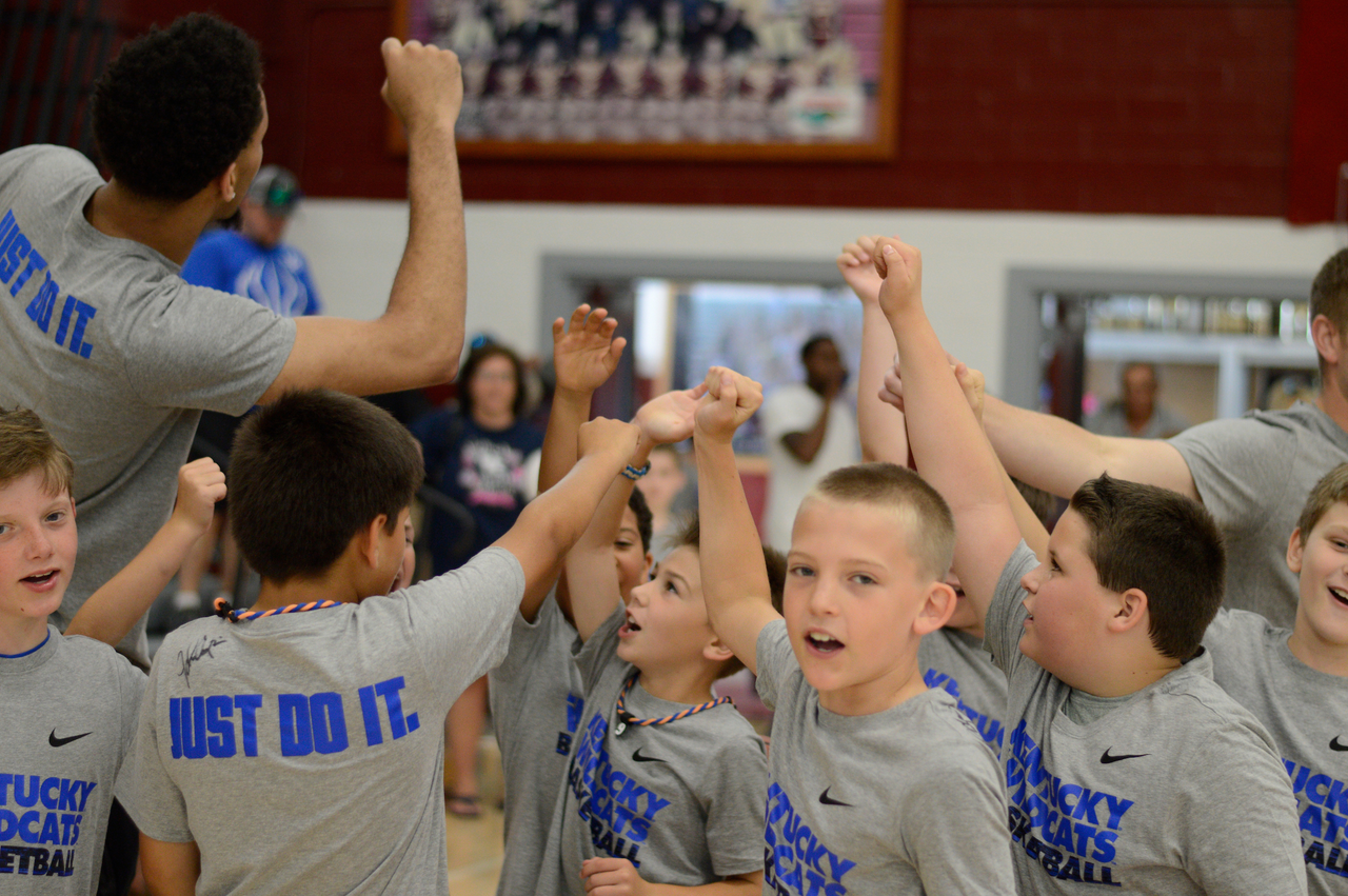 The Kentucky men?s basketball team at their second day in Harrison County in Cynthiana, Kentucky, during their Satellite Camp tour. June 6, 2019. 

Photo by Eddie Justice | UK Athletics