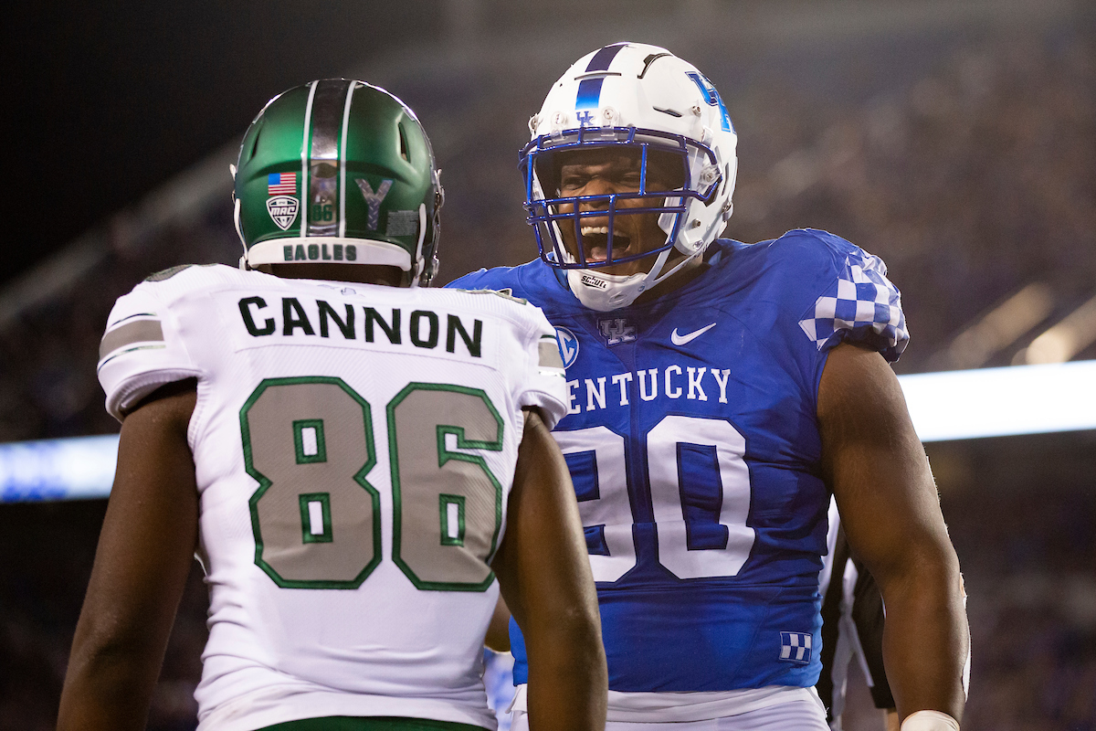 T.J. Carter.


UK beat EMU 38-17.


Photo by Elliott Hess | UK Athletics