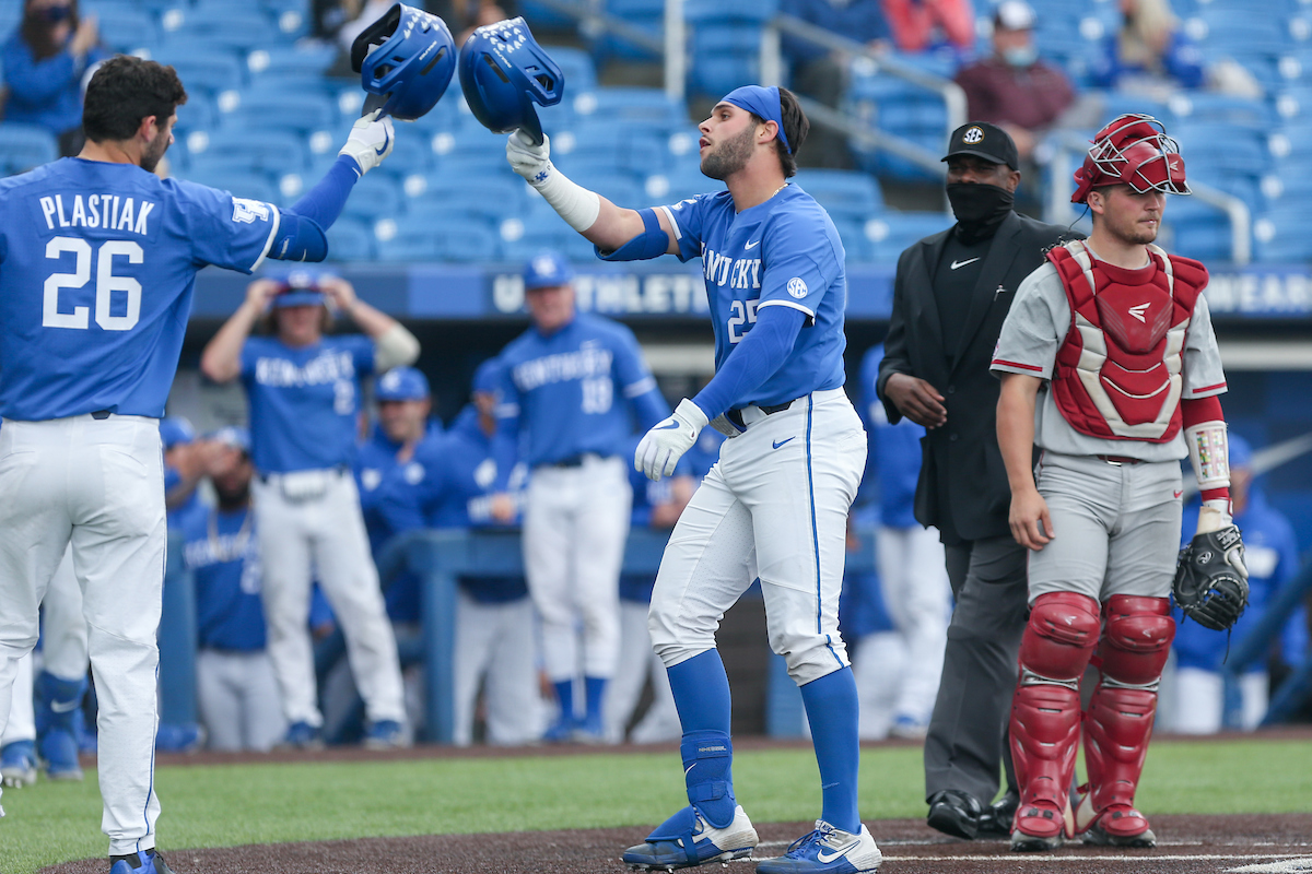 Jacob Plastiak and Coltyn Kessler.

Kentucky beats Alabama 5 - 2.

Photo by Sarah Caputi | UK Athletics