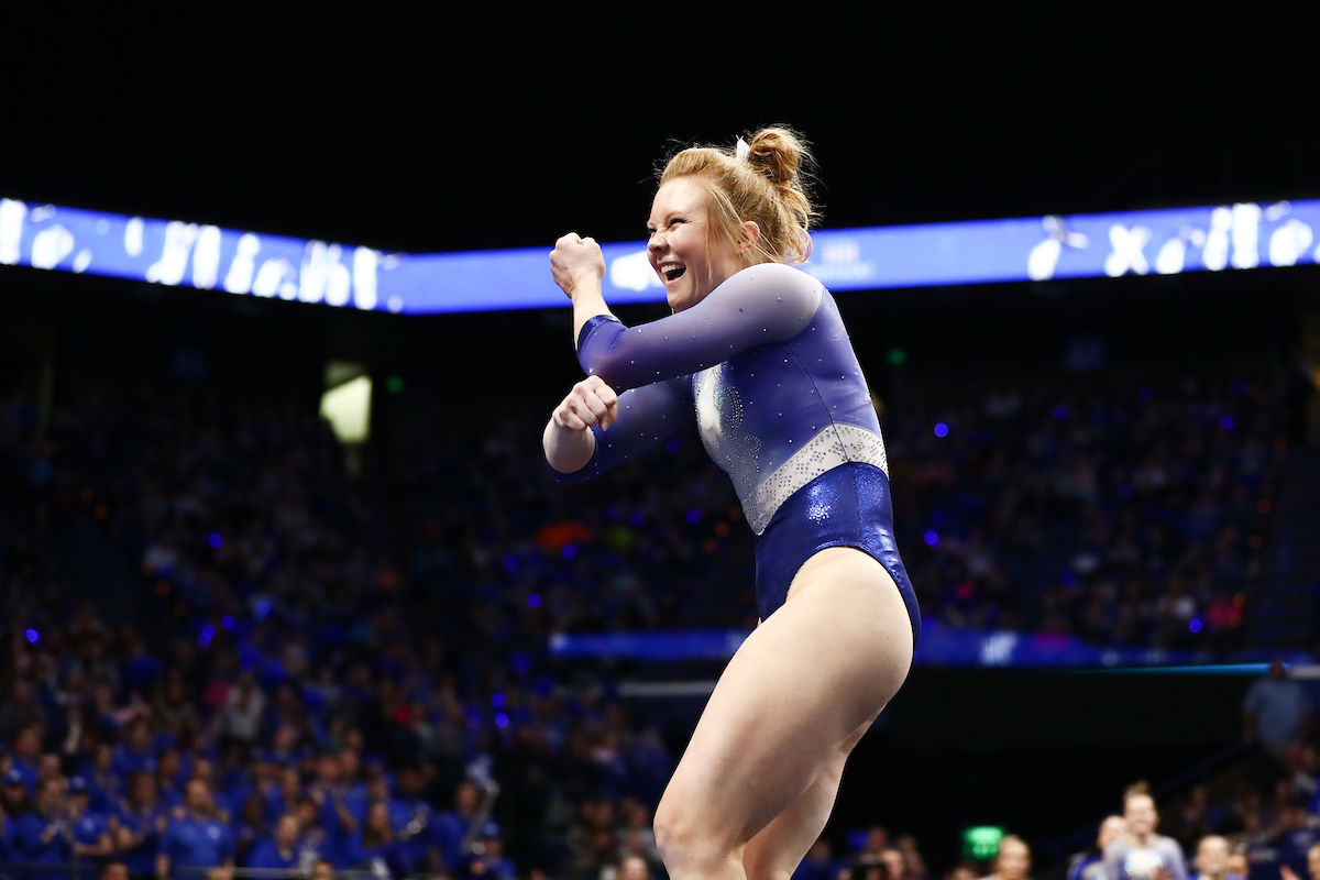 SIDNEY DUKES.

The University of Kentucky gymnastics team beats Arkansas with a winning score of 195.275 on Excite Night. 


Photo by Elliott Hess | UK Athletics