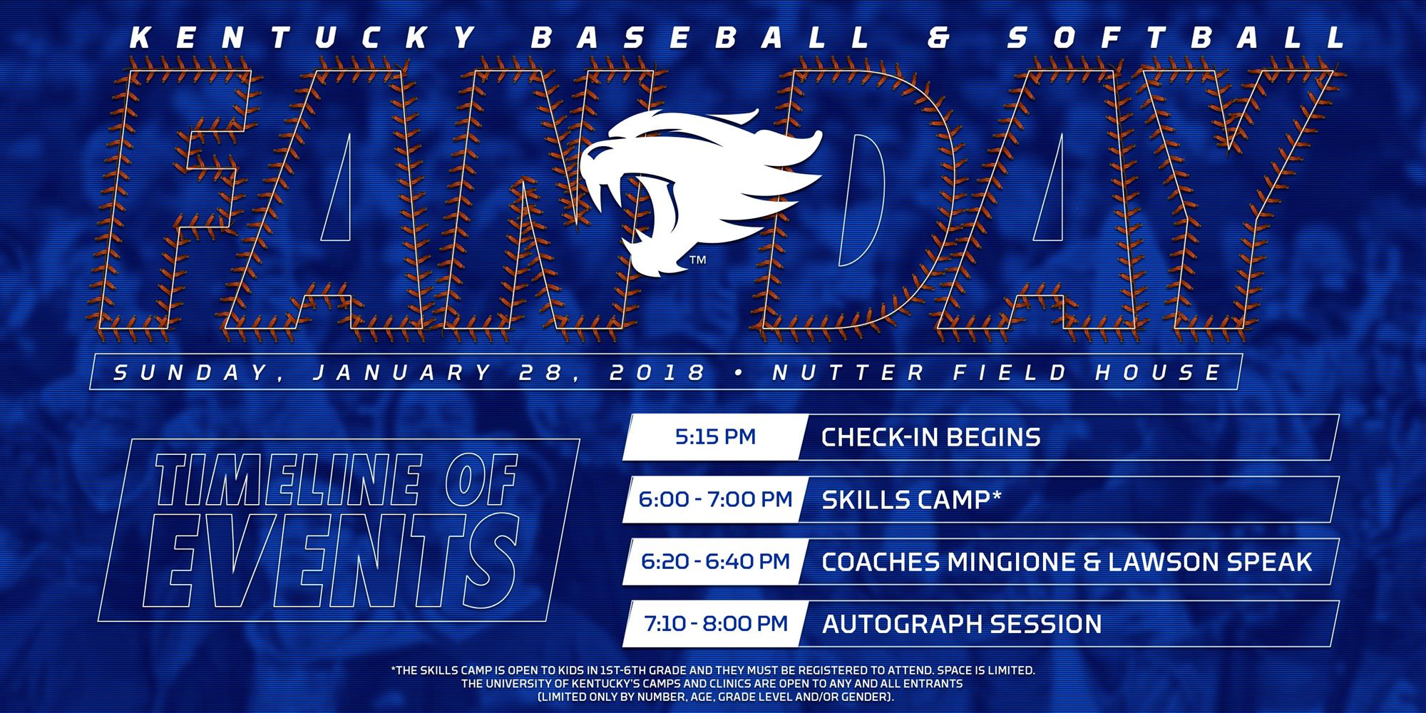 Kentucky to Host 2018 Baseball/Softball Fan Day on January 28