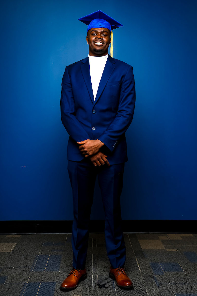 Jordan Wright.

December 2021 Graduation Photos.

Photo by Eddie Justice | UK Athletics