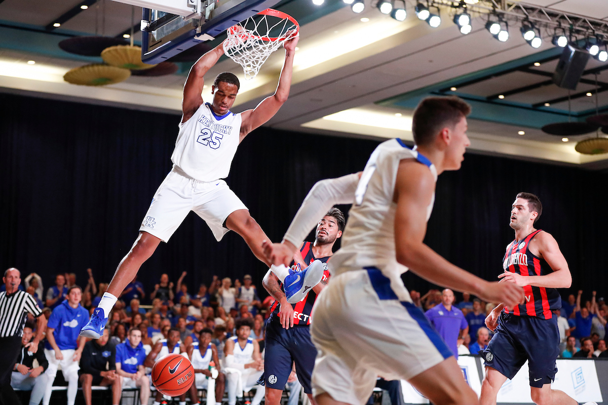 PJ Washington. 

The University of Kentucky men's basketball team beat San Lorenzo de Almagro 91-68 at the Atlantis Imperial Arena in Paradise Island, Bahamas, on Thursday, August 9, 2018.

Photo by Chet White | UK Athletics
