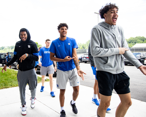 Keion Brooks Jr. Dontaie Allen. Lance Ware.

The Kentucky men's basketball team rode an RJ Corman train to the satellite camp at South Oldham High School in Crestwood, Kentucky.

Photo by Eddie Justice | UK Athletics