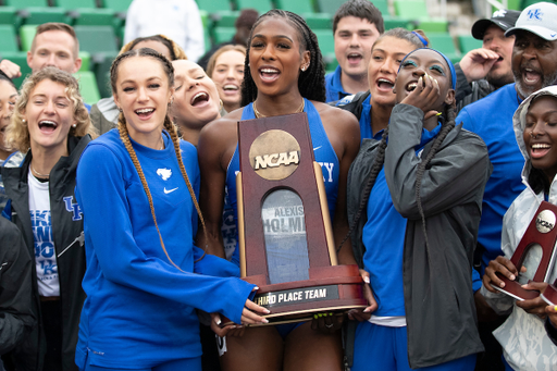 Team.

Day Four. The UK women’s track and field team placed third at the NCAA Track and Field Outdoor Championships at Hayward Field in Eugene, Or.

Photo by Chet White | UK Athletics