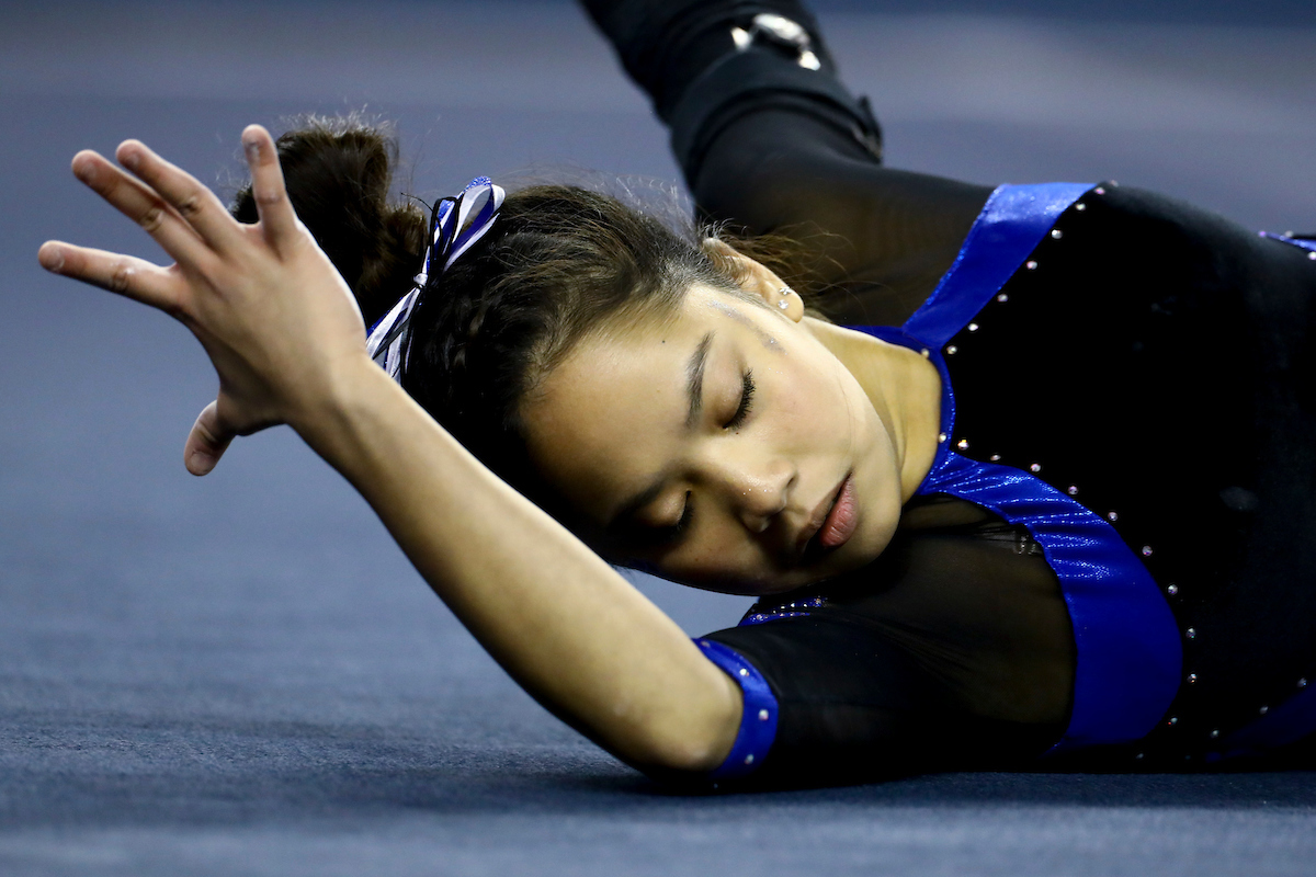 Kaitlin Deguzman.

Gymnastics Blue-White Meet.

Photo by Chet White | UK Athletics
