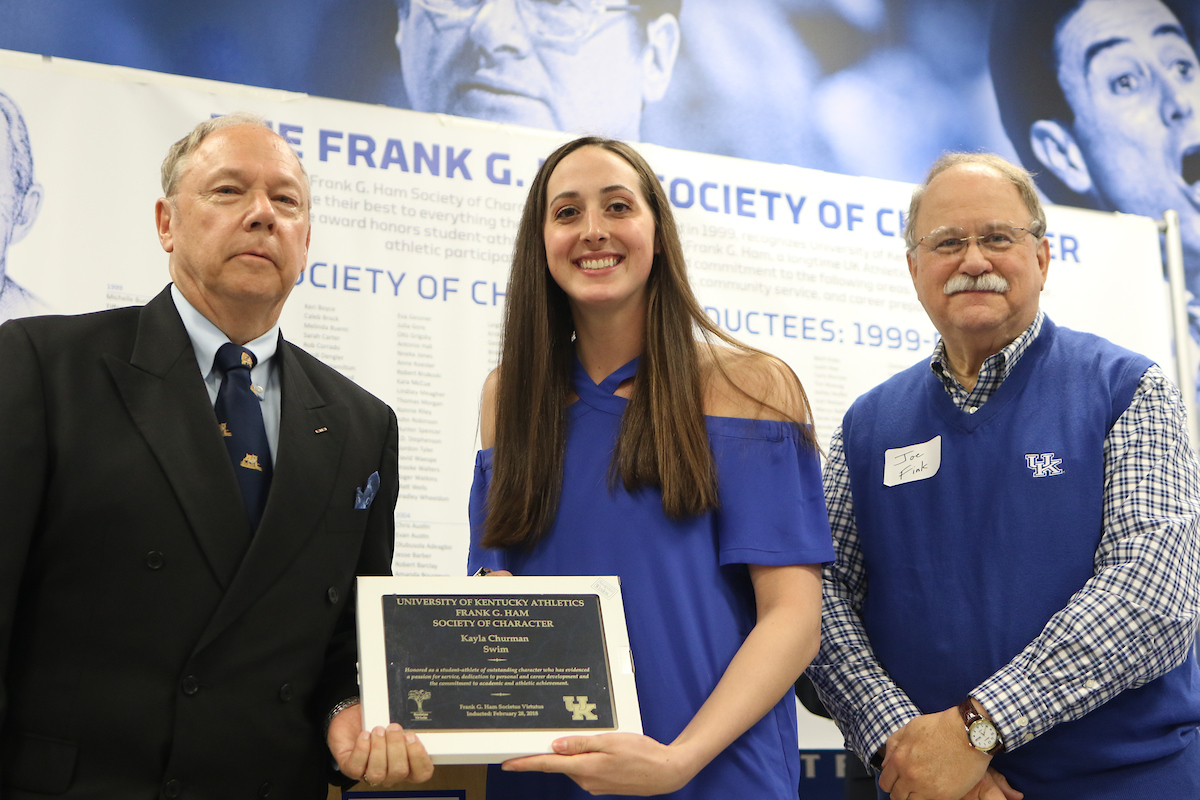 Kayla Churman.

Frank G. Hamm Society of Character 2018.

Photo by Quinn Foster I UK Athletics