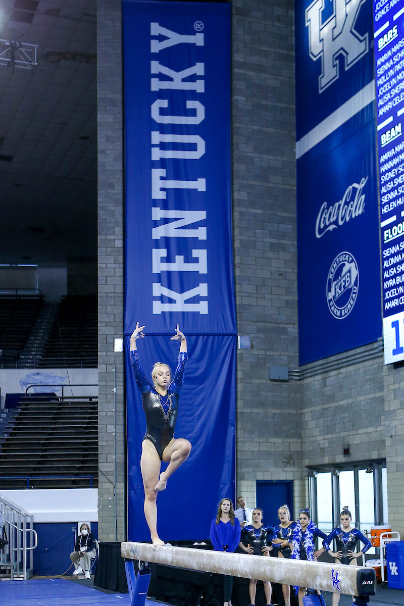Jillian Procasky.

Kentucky defeats Mizzou 197.450-196.875.

Photo by Sarah Caputi | UK Athletics