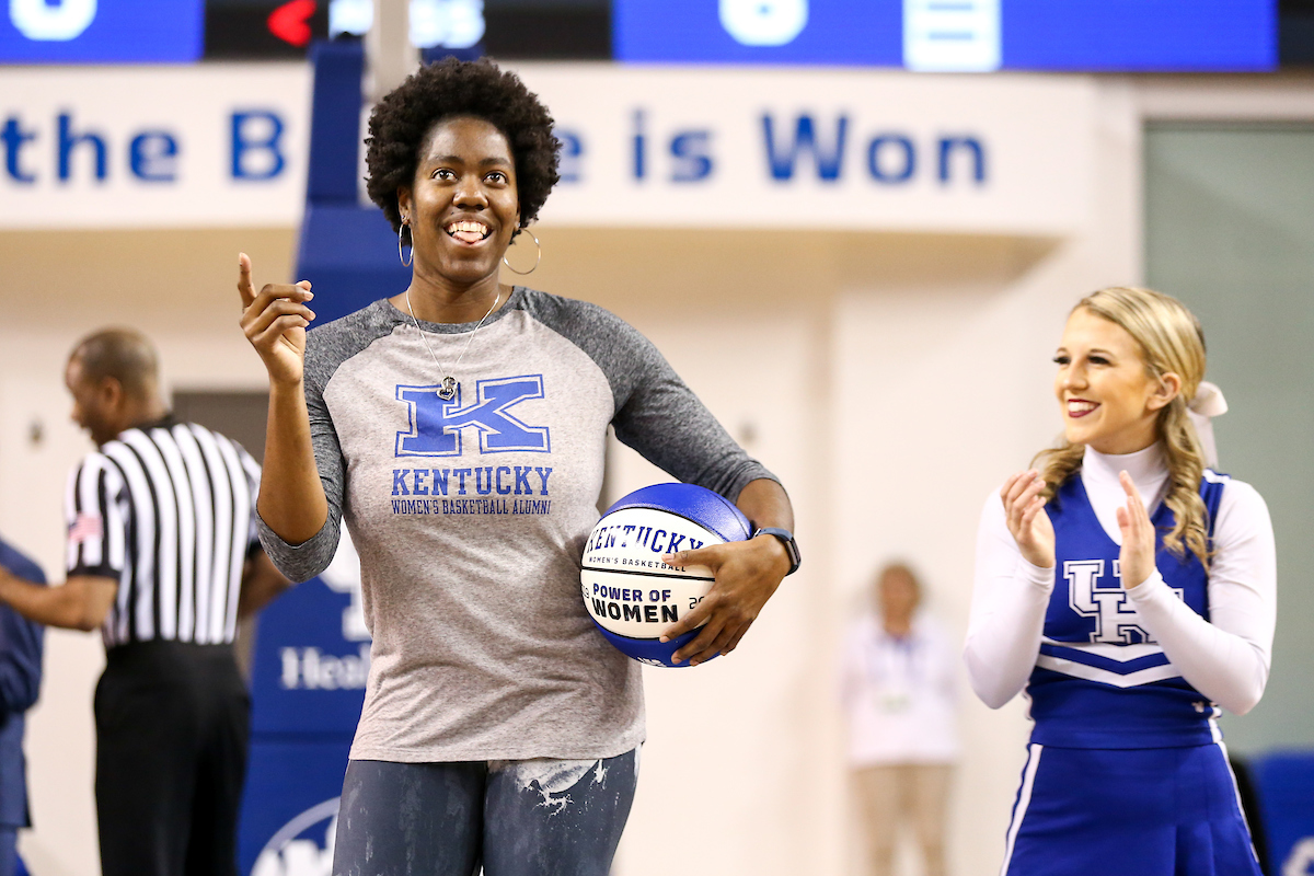 Victoria Dunlap. 

Kentucky beat Mississippi State 73-62.

Photo by Eddie Justice | UK Athletics