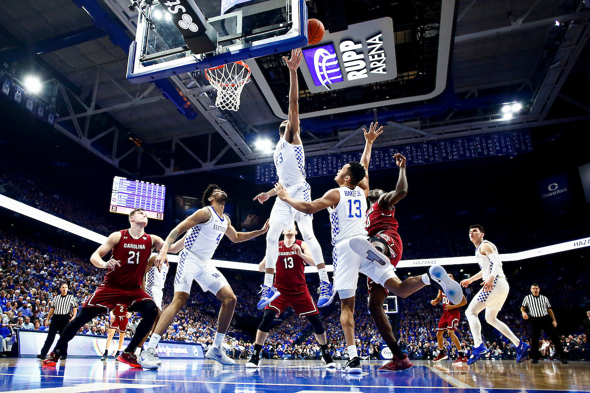 EJ Montgomery. Defense.

The University of Kentucky men's basketball team beats South Carolina 76-48.

Photo by Chet White| UK Athletics