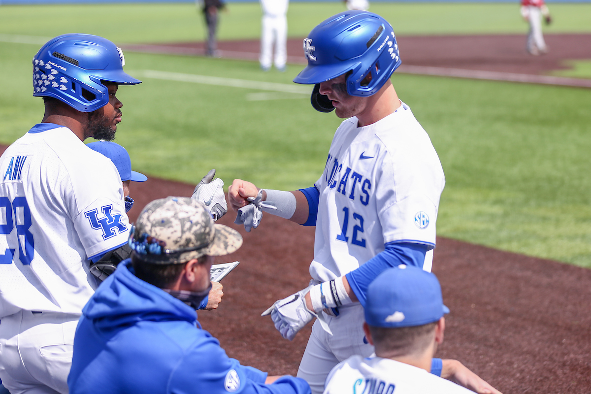 Oraj Anu and Chase Estep.

Kentucky beats Alabama 11 - 0.

Photo by Sarah Caputi | UK Athletics