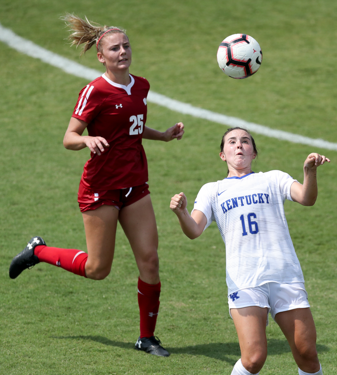 EMMA SHIELDS.

The University of Kentucky women's soccer team falls to Wisconsin 3-1 Sunday, August 26, at the Bell Soccer Complex in Lexington, Ky.

Photo by Elliott Hess | UK Athletics