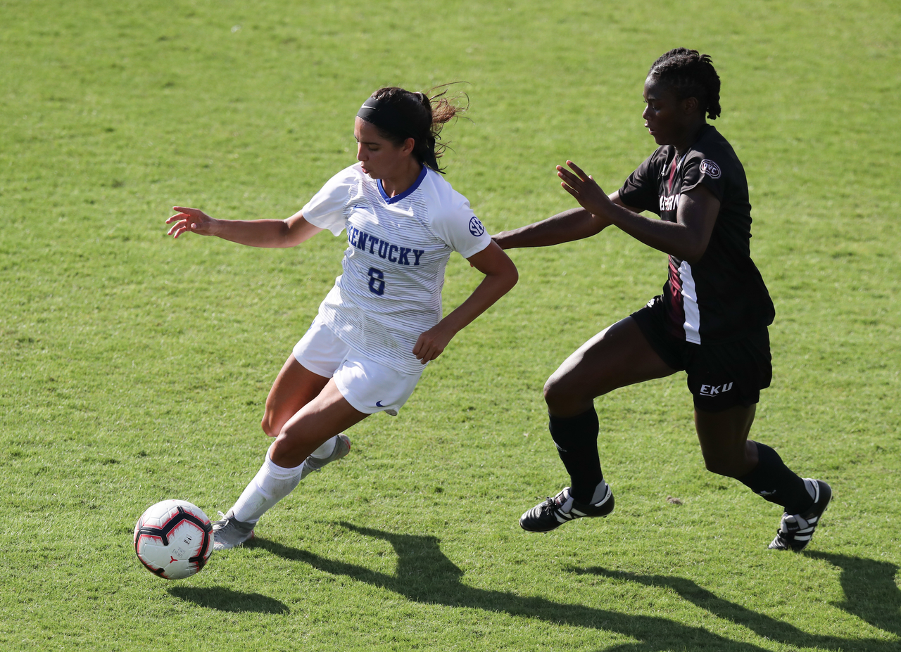 MIRANDA JIMENEZ.

The University of Kentucky women's soccer team falls to Eastern Kentucky 1-0 Sunday, September 2, at the Bell Soccer Complex in Lexington, Ky.

Photo by Elliott Hess | UK Athletics