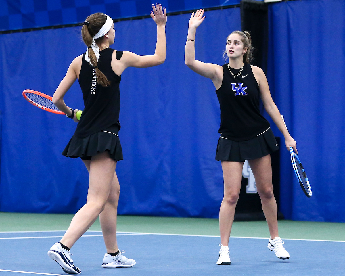 Lidia Gonzalez, Carlota Molina.

Kentucky beats West Virginia 4-3.

Photo by Grace Bradley | UK Athletics