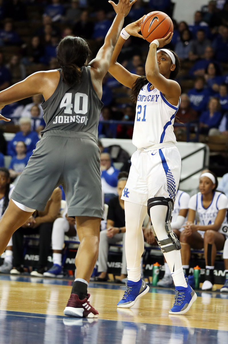 Ogechi Anyagaligbo
The UK women's basketball team falls to Texas A&M on Thursday, November 28, 2019.

Photo by Britney Howard | UK Athletics