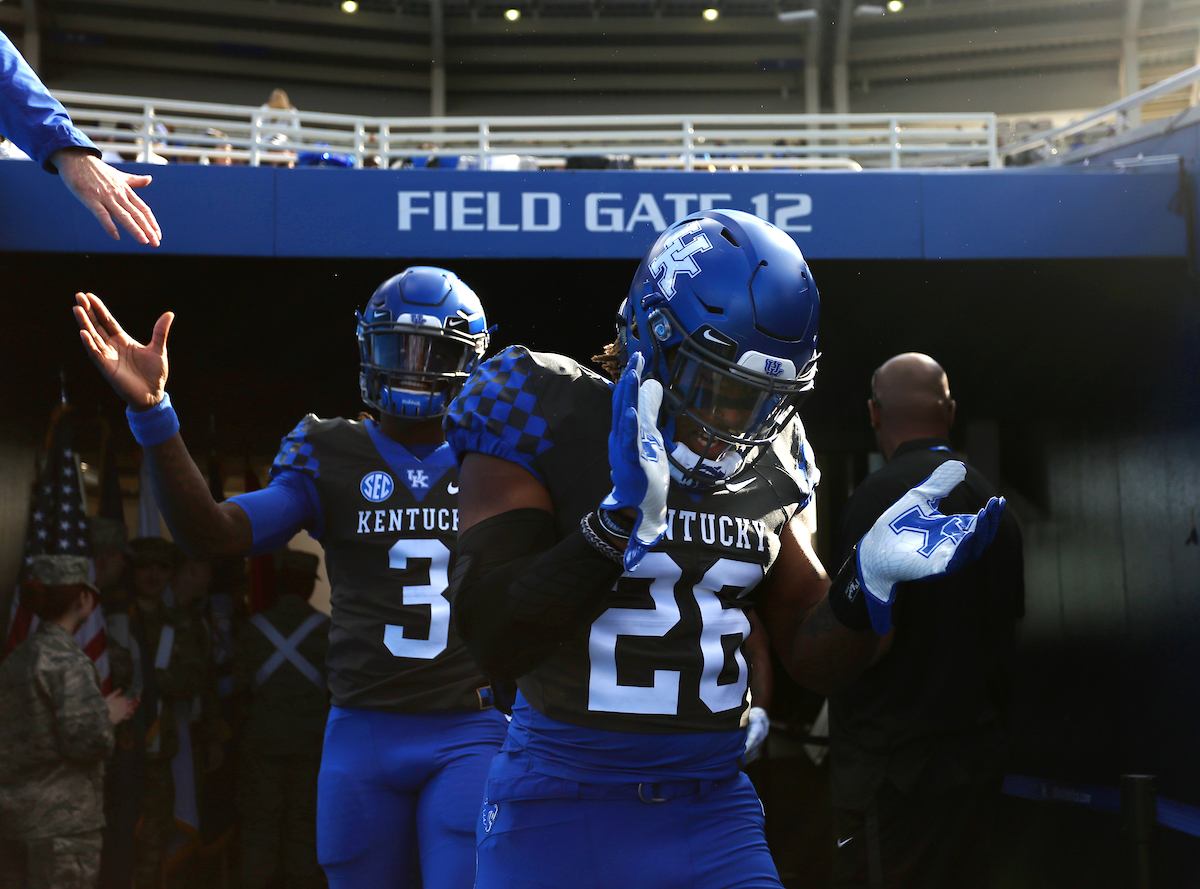 Benny Snell, Terry Wilson

Georgia beats UK 34-17.

Photo by Britney Howard | UK Athletics
