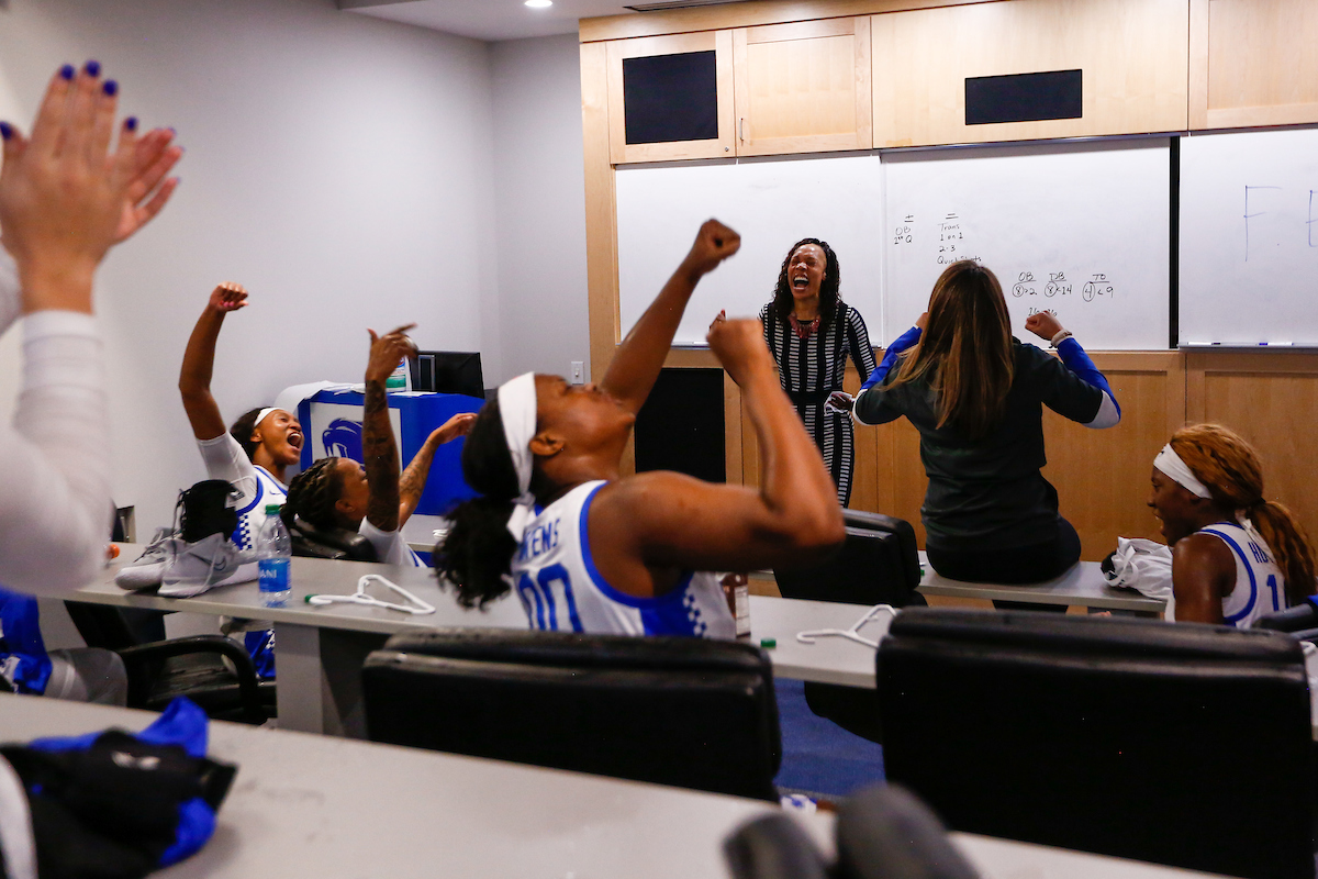 Celebration.

Kentucky beats Mississippi State 81-74.

Photo by Abbey Cutrer | UK Athletics