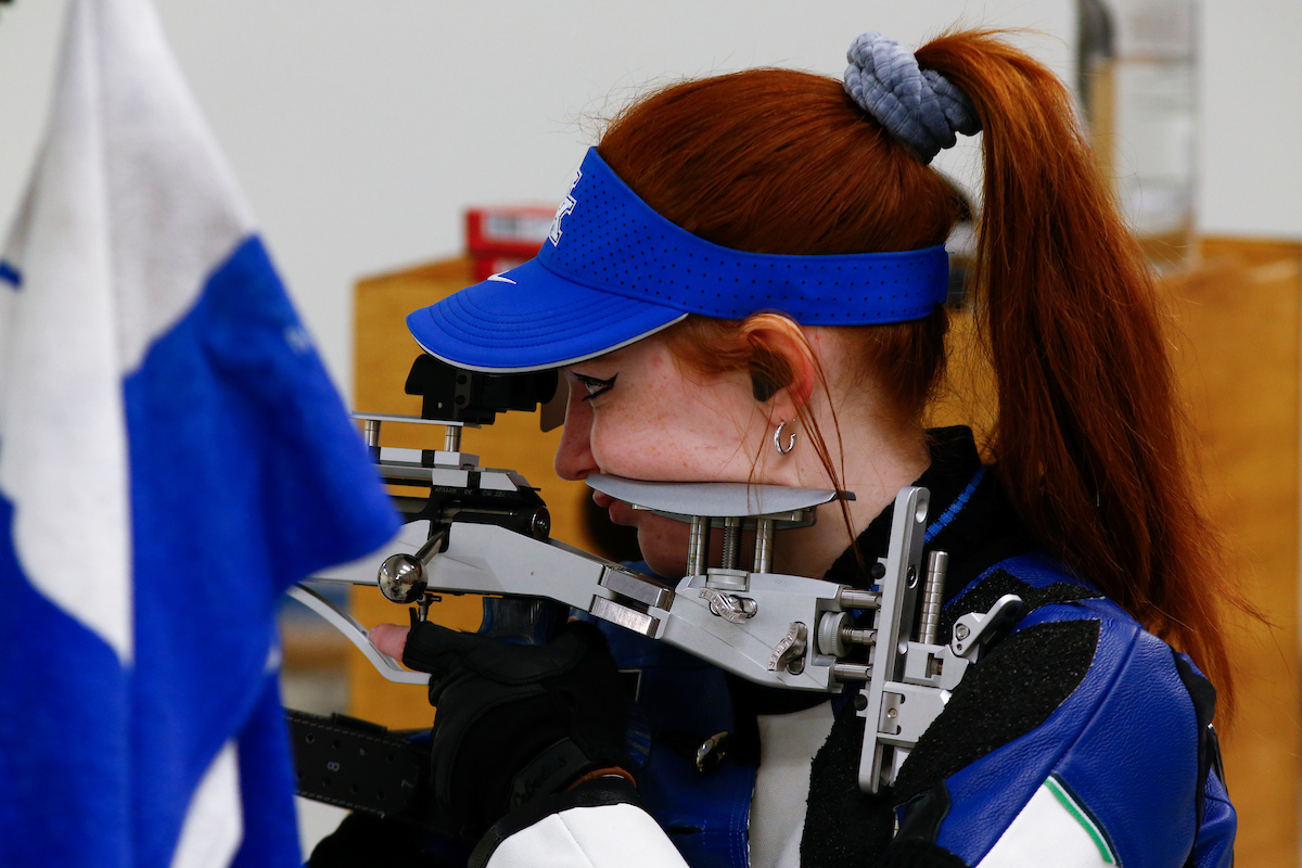 Kayla Kalenza. 

Kentucky NCAA Rifle Qualifier. 

Photo By Barry Westerman | UK Athletics