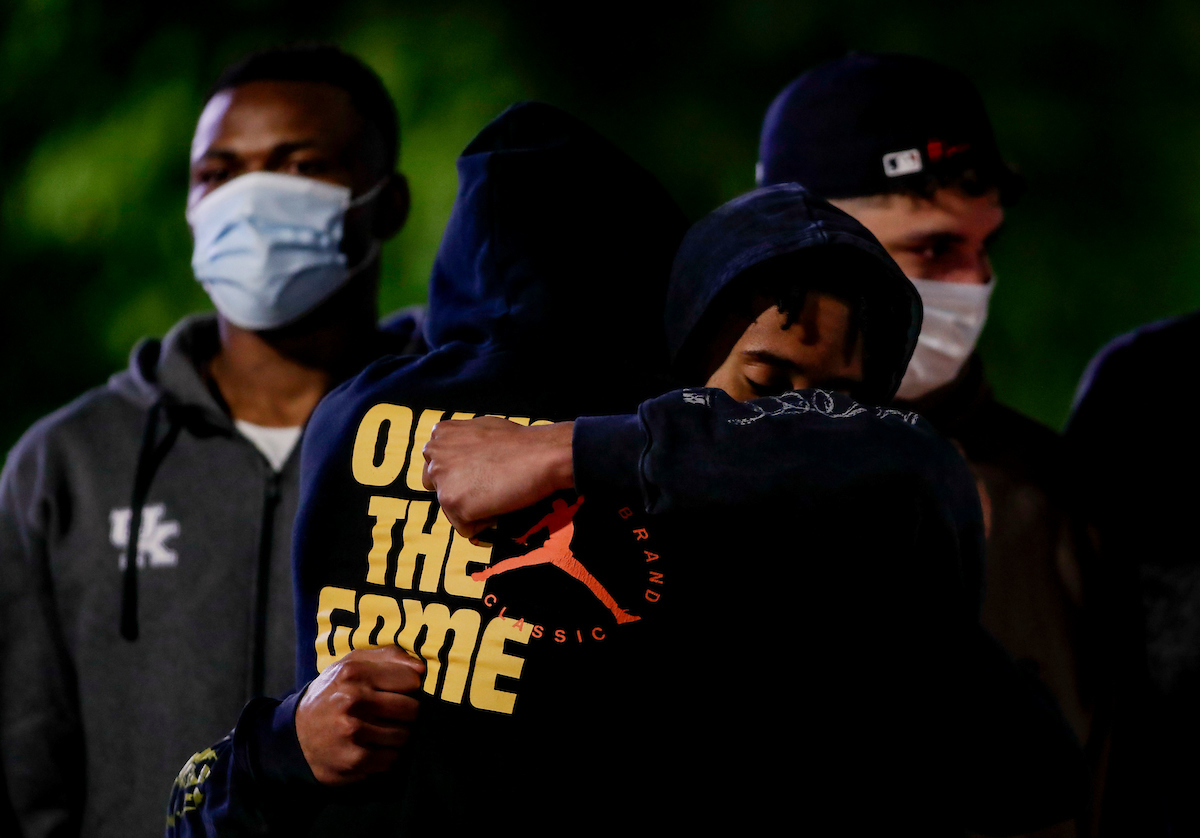 Davion Mintz. Keion Brooks Jr.

Terrence Clarke candlelight vigil. 

Photo by Chet White | UK Athletics