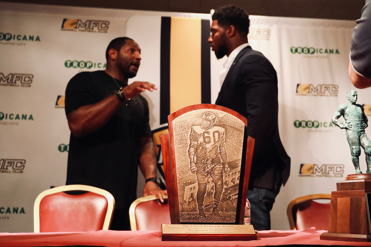 Josh Allen is honored as the 2018 Bednarik Award winner at the Maxwell Football Club Gala on Friday, March 7th, 2019.

Photo by Noah J. Richter | UK Athletics