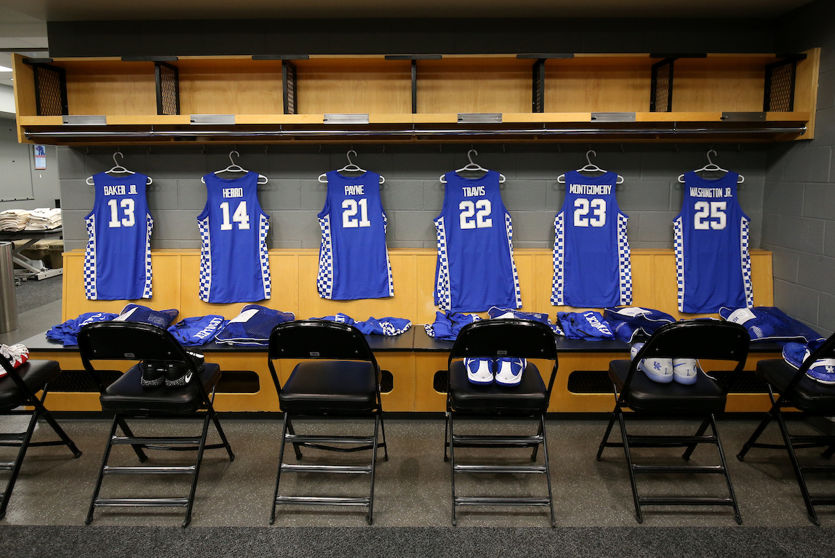 UK locker room. 

UK beats to UNC 80-72. 


Photo By Barry Westerman | UK Athletics