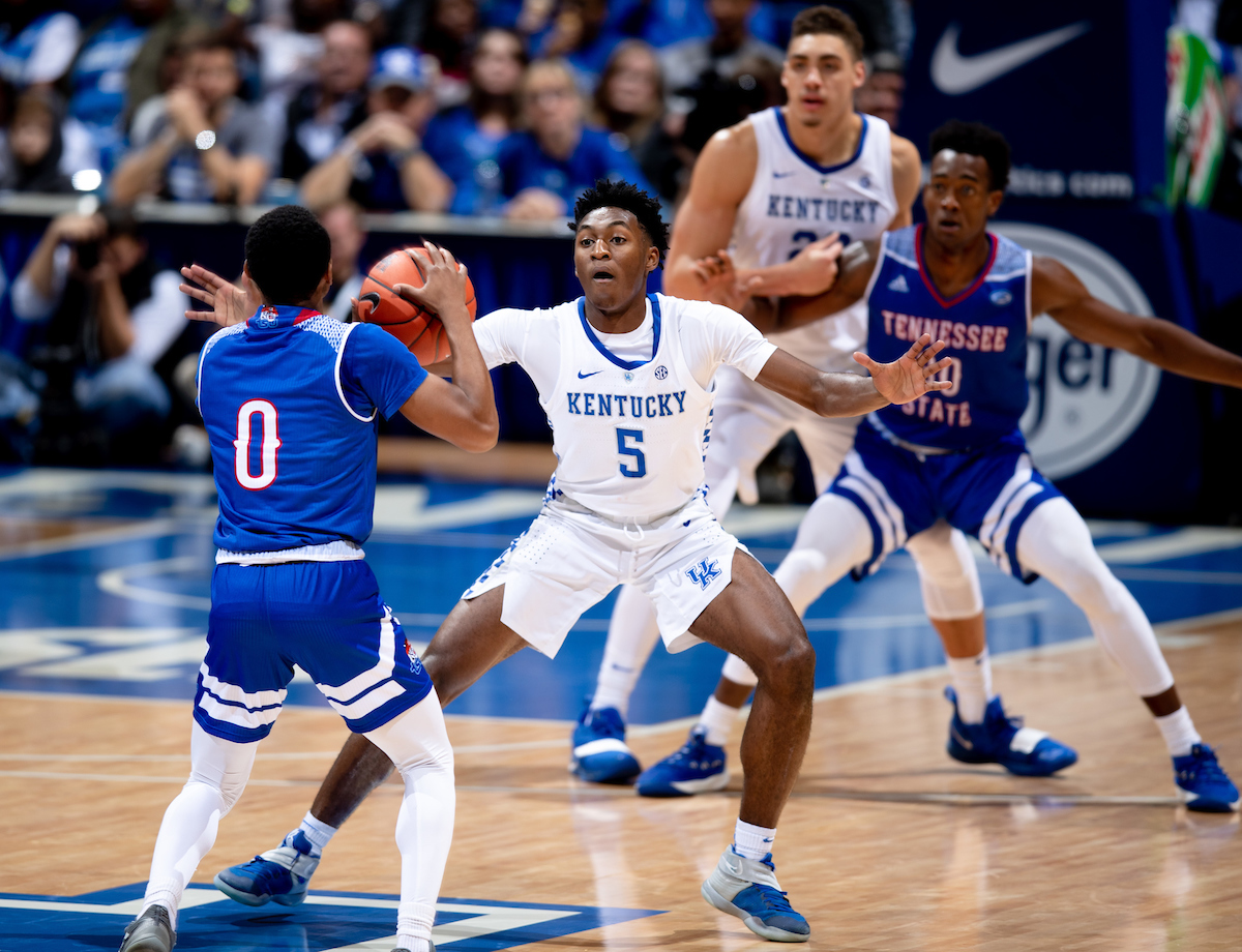 IMMANUEL QUICKLEY.

Kentucky beat Tennessee State, 77-62.


Photo by Elliott Hess | UK Athletics